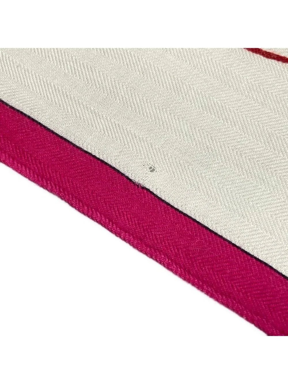 Hermes Shawl Carre 140 Ivory Red Multi Cavalcadour Floral Pattern Cashmere Silk